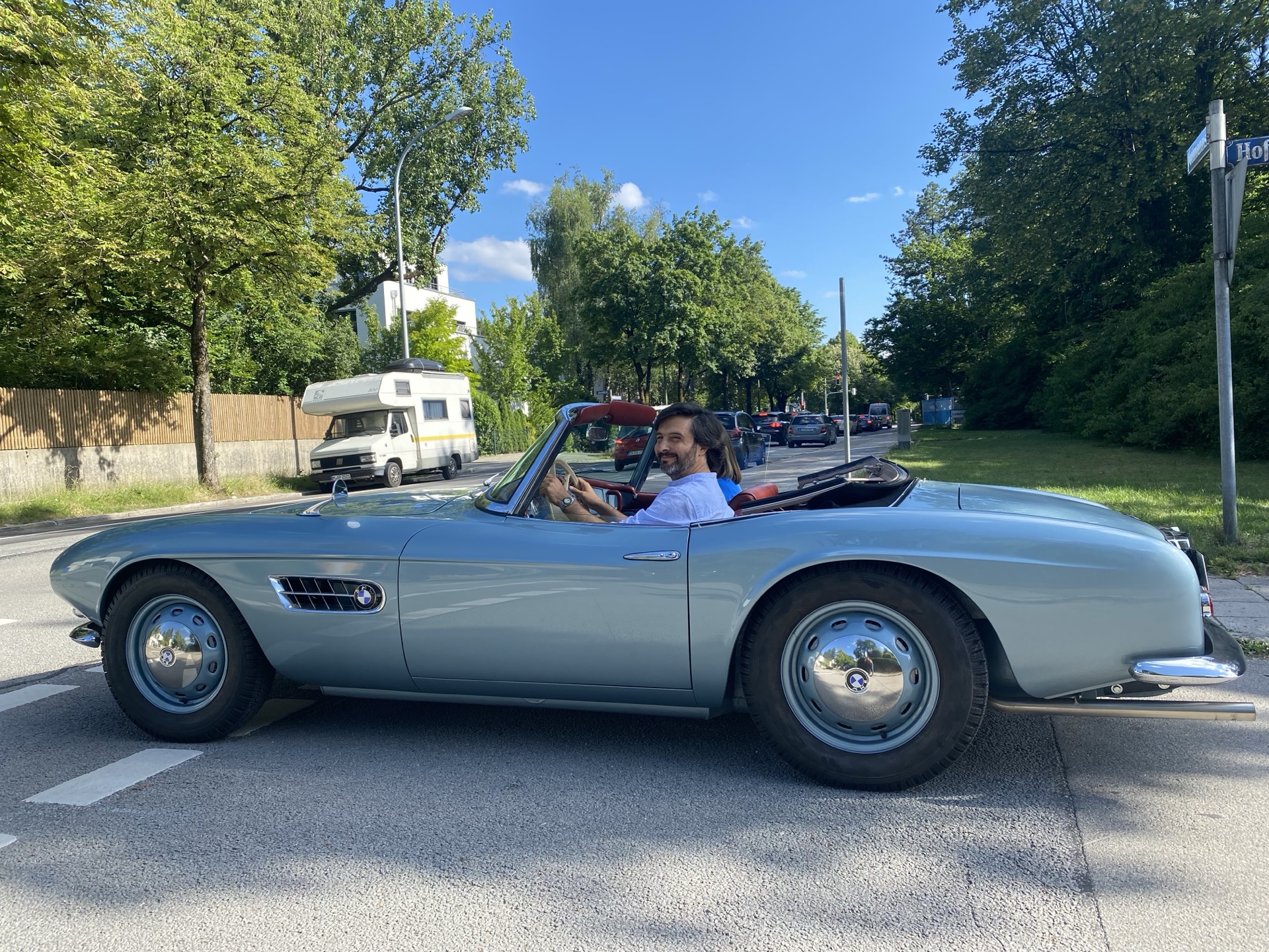 Nicolas Navarro at the wheel of a BMW 507